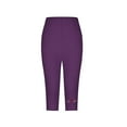 thumbnail image 4 of Sakmal Workout Womens Leggings High Waisted Purple Plus Size Soft Yoga Pants 7/8th Gym Gemstone Leggings, 4 of 5