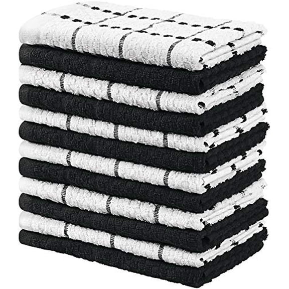 Utopia Towels Kitchen Towels, 15 X 25 Inches, 100% Ring Spun Cotton Super Soft And Absorbent Black Dish Towels, Tea Towels And Bar Towels, (Pack Of 12)