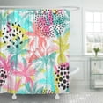 thumbnail image 1 of ABPHQTO Resumen Verano Floral y Geométrico con Triángulos Palmeras Doodle Gradiente 80S Juego de Cortinas de Ducha de Baño Impermeables 165x180 cm ABPHQTO PKNMT66x72Shower-9618, 1 of 2