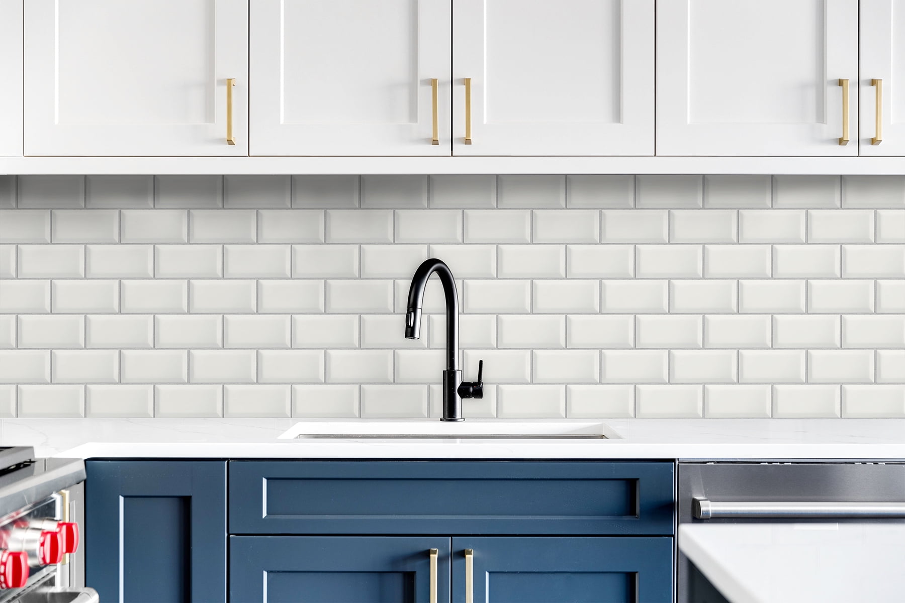 NextWall  Large Subway Tile Peel and Stick Wallpaper - 20.5 in. W x 18 ft. L