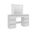 thumbnail image 2 of Large White Vanity Tables with Mirror and Light, 2 of 6