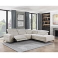 thumbnail image 2 of Lexicon Adahlia Chenille Upholstery 2pc Power Sectional w/ Right Chaise in Sand, 2 of 9