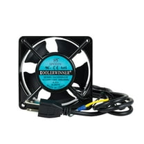 RackSolutions 120mm Fan with 110 Volt Cable and Integrated Grounding Wire - Aluminum, Low Noise, 51 CFM Airflow for Wall Mount Racks