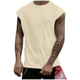 thumbnail image 2 of VBTAPA Sales of The Day! Mesh Tank Top for Men Fashion Casual Cap Sleeve Tees Solid Casual Workout Muscle Tees Breathable Summer Tanks Undershirts Beige M, 2 of 8