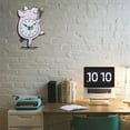 thumbnail image 2 of JZROCKER Modern Cartoon Piggy Wall Clock Acrylic Shape Quiet Operations Battery Operated Clock for Home Bedroom Decoration, 2 of 7