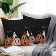 thumbnail image 2 of Outdoor Waterproof Pillow Covers Pumpkin Ghost Face Halloween Decorative Throw Pillow Protectors,Scary Ghost Bat on Black Pillowcase Cushion Cases for Patio Sofa Garden Couch,20x20in,Pack of 2, 2 of 9