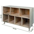 thumbnail image 5 of S-HOME Versatile Pine Wood Storage Cabinet with Fixed Shelves Natural Finish 7 Compartments  for Home or Office, 5 of 7