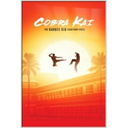 Cobra Kai - Framed TV Poster (Sunset Showdown - Crane - Regular) (Size: 25" x 37") (Shiny White Aluminum Frame)