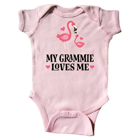 

Inktastic Grammie Loves Me Girl Flamingo Gift Baby Girl Bodysuit