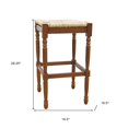 thumbnail image 3 of 29" Natural And Brown Solid Wood Backless Bar Height Bar Chair, 3 of 6