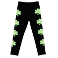thumbnail image 4 of MAIHAN St Patricks Day Leggings for Girls Casual Shamrock Leggings Irish Green Pant Soft Tummy Control Workout Yoga Pants(Black1,5_6 Years), 4 of 6
