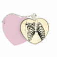 thumbnail image 1 of Costilla esqueleto humano dibujo Bolsa de viaje Mirror maquillaje corazón rosa, 1 of 4
