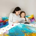 thumbnail image 5 of jejeloiu Marble Liquid Gradient Queen Comforter Set,Colorful Ombre Effects Bedding Sets,Abstract Watercolor Bedding Comforter Set For Girls Boys,Super Cozy Room Decor Reversible,3 Pieces, 5 of 8