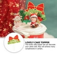 thumbnail image 3 of LEORX 5Pcs Christmas Cake Decoration with Red Bowknot Toppers for Home Cooks and Bakers, 3 of 5