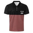 thumbnail image 4 of Zekutng T Shirts for Man Beach Palm Tree Print Collared Color-Blocked Short-Sleeve Shirt,Sizes S-3XL, 4 of 4