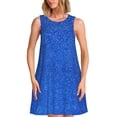 thumbnail image 1 of Fotbe Blue Glitter Vestido de Verano sin Mangas para Mujer – Vestido Midi Línea A, Estilo Camiseta Floral, Vestido Playero Casual y Fluido, 1 of 7