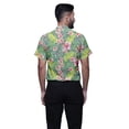 thumbnail image 3 of BESTMAN Chemise en Coton pour Hommes Manches Courtes Col Mandarin Imprimé Chemise Décontractée Grise, 3 of 5