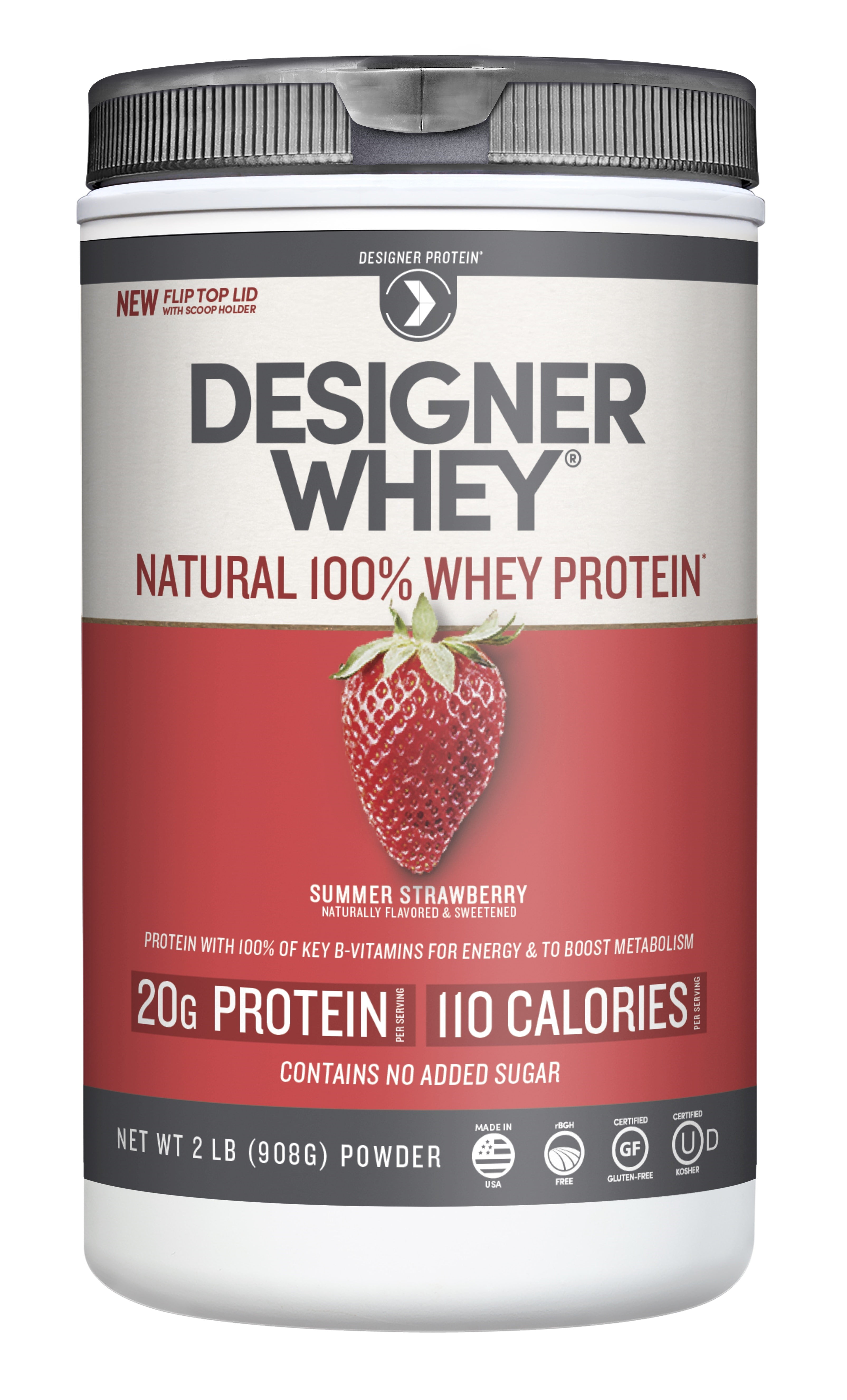 Photo 1 of Designer Protein - Designer Whey Natural 100 Whey Protein Summer Strawberry - 2 lbs. EXP7/2023
