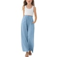 thumbnail image 2 of XXWXYD Kids Elastic Waist Casual Pants with Pockets Straight Leg Solid Color Loose Fit Everyday Trousers for Boys Girls, 2 of 6