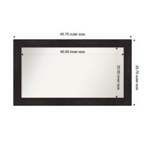Amanti Art Custom Framed Wall and Bathroom Mirror (25.75 x 45.75 in.), Furniture Espresso Frame