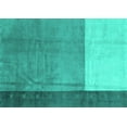 thumbnail image 1 of Ahgly Company Machine Washable Indoor Rectangle Abstract Turquoise Blue Modern Area Rugs, 3' x 5', 1 of 4