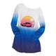 thumbnail image 4 of Mini vestido de manga larga con escote ancho y estampado de letras Tie-dye para mujer, vestido básico adelgazante delgado Fridja  fksj1705, 4 of 5