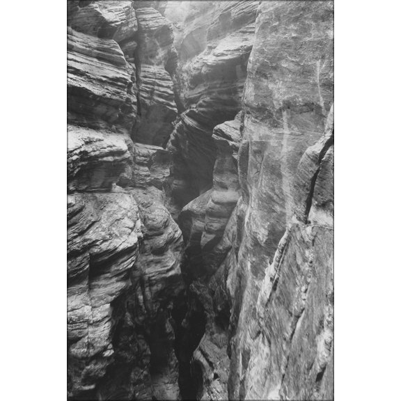 24"x36" Gallery Poster, Zion Tunnel, showing deep narrow gorge of Pine Creek 1929