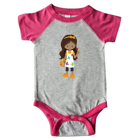 

Inktastic African American Girl Painter Paint Artist Gift Baby Girl Bodysuit