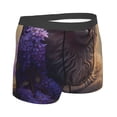 thumbnail image 2 of Rateoe Purple Flower Lazy Cat Mens Boxer Briefs Poly Spandex Performance Boxer Briefs Underwear Hem Boxer Briefs - XX-Large, 2 of 8