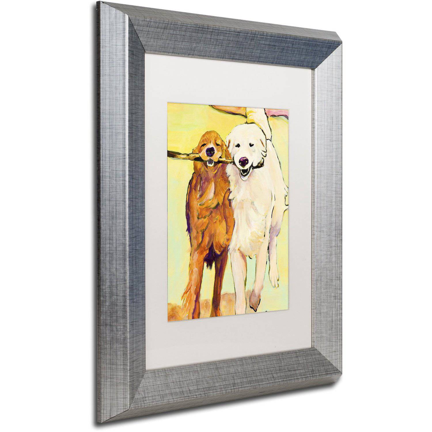 Trademark Fine Art "Stick With Me 1" Canvas Art by Pat Saunders-White White Matte, Silver Frame