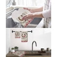 thumbnail image 5 of Pink Roses Kitchen Dish Towels for Drying Dishes Set of 3, Spring Horseshoes Floral Leaves Vintage Waffle Weave Microfiber Hand Tea Bathroom Towels Quick Dry & Absorbent Towel 15.7x23.6, 5 of 7