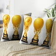 thumbnail image 3 of LALILO Throw Pillow Covers Gold Sport Ball Trophy Soccer Cushion Cover 18" x 18", 2 Pack, 3 of 6