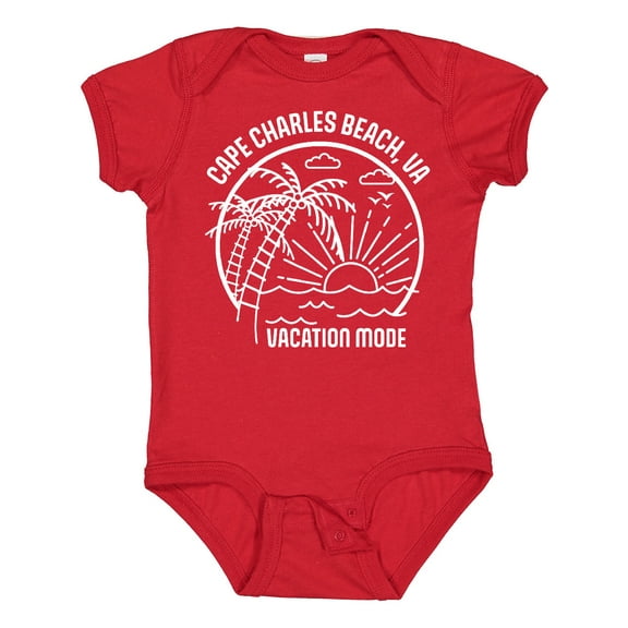 Inktastic Summer Vacation Mode Cape Charles Beach Virginia Boys or Girls Baby Bodysuit
