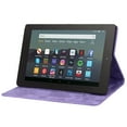 thumbnail image 3 of Nalacover Case for Amazon Fire HD8 / HD8 Plus(12th Generation 2022), Flower Embossed Pattern PU Leather Flip Cover with Card Slots Holder Auto Wake/Sleep Kickstand TPU Shockproof Case,Purple, 3 of 9