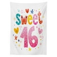 thumbnail image 3 of Ambesonne Colorful Tablecloth Rectangular Table Cover, Hearts Flowers, 60"x90", Multicolor, 3 of 4