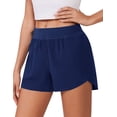 thumbnail image 2 of Pinspark Women's High Waisted Running Shorts Tummy Control Quick Dry Sports Shorts with Mesh Liner, 2 of 7