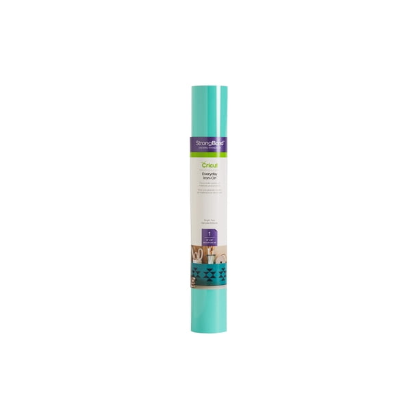 Rollo Iron On Vinyl Cricut Everyday, color verde azulado brillante de 2 pies (60 x 60 cm)