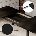 thumbnail image 4 of Virans 7-Piece Dining Table & Chairs Set for 4-6, 63" Extendable Kitchen Table with 6 Chairs, Dining Room Table with Metal Frame & MDF Board, Perfect for Small Space, Easy Assembly, Black, 4 of 9