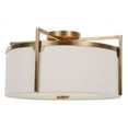 thumbnail image 4 of Uttermost Colfax 3-Light Steel Glass and Fabric Semi Flush in Antique Brass, 4 of 4