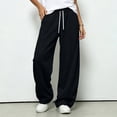 thumbnail image 4 of Xdegoge Womens Straight Leg Sweatpants Drawstring Athletic Lounge Pants Baggy Y2K Trousers Casual Comfy Workout Everyday Track Pants with Pockets, 4 of 5