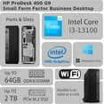 thumbnail image 2 of HP Pro 400 G9 SFF Business Desktop Computer, 13th Gen Intel Core i3-13100 (Up to 4.5GHz), 8GB RAM, 256GB PCIe SSD, 2-Display Support, USB-C, DP Port, HDMI, Bluetooth, Wi-Fi, KB&Mouse, Windows 11 Pro, 2 of 7