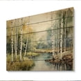 thumbnail image 2 of Designart "Silent Woods Birch Woods II" Tree Birch Print on Natural Pine Wood, 2 of 5