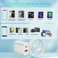 thumbnail image 4 of Fast Charger Compatible for iPhone 17 16 15 Charger, USB C Charger, 2-Pack 20W Dual Port USB C Charger Block Compatible for iPhone 17/16/15 and More (2-Pack 6 ft USB C Cable Included), 4 of 7