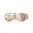 thumbnail image 4 of BLISSFUL STEP Women's Shoes Lace-Up Kitten Heel Open Toe Slingback Sandals Light Pink 9, 4 of 7