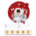 thumbnail image 6 of 15 Inch Round Placemats Set of 6, Red Christmas Non Slip Heat Insulation PP Table Mats, Snowman Snowflake Gifts Xmas Tree Washable Place Mats for Kitchen Dining Party Table Decor, 6 of 7