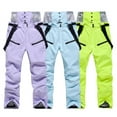 thumbnail image 2 of Pantalones de esquí para hombre y mujer, pantalones de esquí con correa, de invierno, resistentes al viento, impermeables, cálidos, gruesos, para snowboard, pantalones de esquí dobles, 2 of 5
