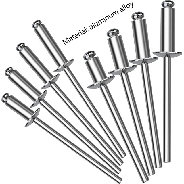 Remaches ciegos, 420 piezas M3.2 M4 Remaches ciegos de aluminio Surtido 8 tamaños Remaches pop para metal, madera, plástico LingWen 9024735519560