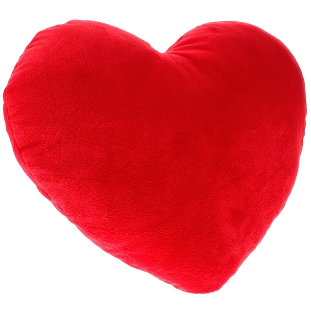 Cojín de peluche con forma de corazón, ideal como regalo para San Valentín o como decoración para fiestas.