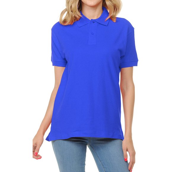 T-shirt Frais Femme Adulte Unisexe 100 Coton Coupe Classique Polo à Manches Courtes pour Travail Quotidien Uniforme Scolaire