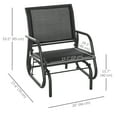 thumbnail image 3 of Outsunny Patio Glider, Metal Frame Outdoor Glider Swing Chair, Black, 3 of 10